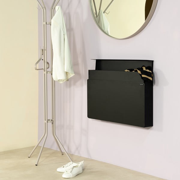 Crni metalni preklopni/viseći ormarić za cipele 78x48x13 cm Luigi – Spinder Design-image-1