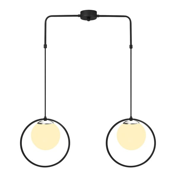 Crna metalna viseća svjetiljka Opviq lights Flovena-image-1