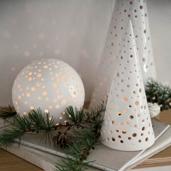 Bijeli božićni svijećnjak od koštanog porculana Kähler Design Nobili, ⌀ 12 cm-image-2