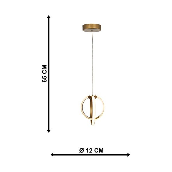 Metalna LED viseća svjetiljka u brončanoj boji ø 25 cm Sezen – Squid Lighting-image-3