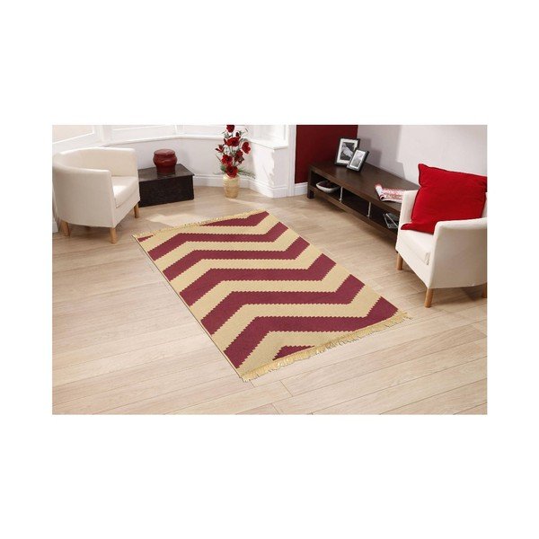 Tepih ZigZag crveno bež, 60 x 90 cm-image-2