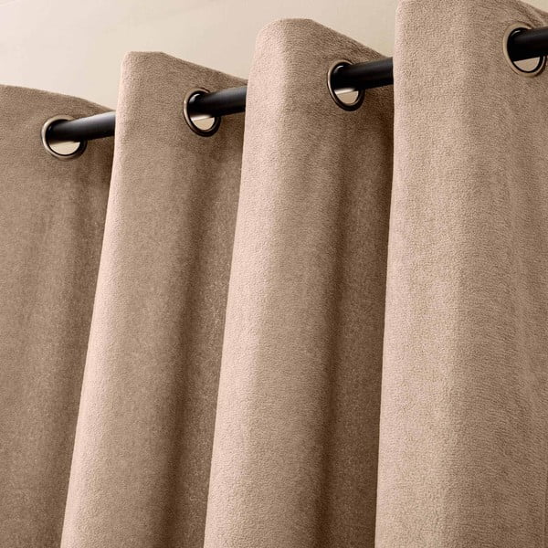 Svjetlo smeđa zavjesa od boucle tkanine 140x260 cm Winona – douceur d'intérieur-image-2
