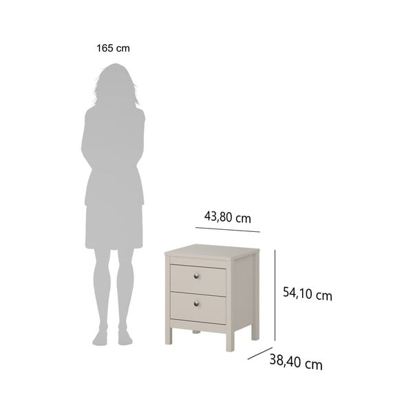 Sivo-bež noćni ormarić Madrid – Tvilum-image-4