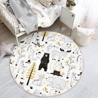 Žuti /bijeli dječji tepih ø 120 cm Comfort – Mila Home