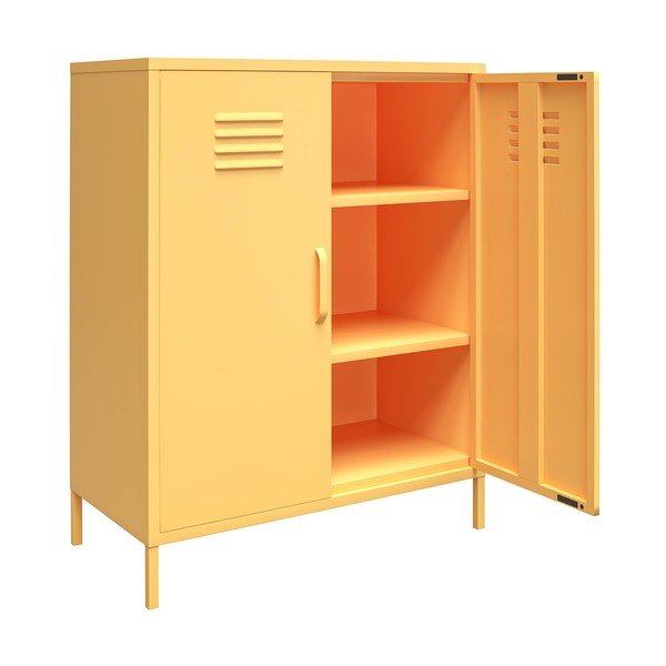 Žuti metalni ormar Novogratz Cache, 80 x 102 cm-image-1