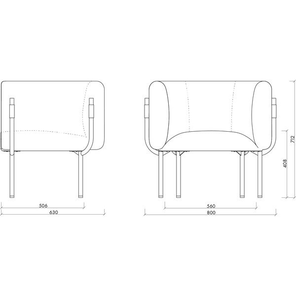Siva vunena fotelja Ubi – noo.ma-image-4