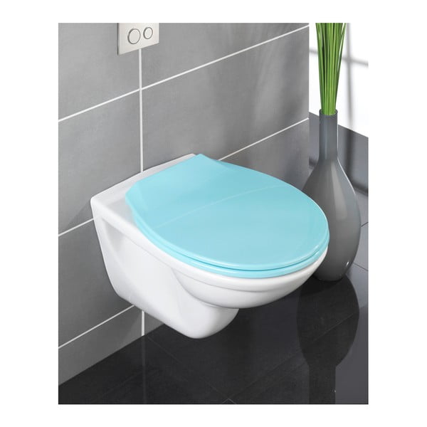 Plavo WC sjedalo s lakim zatvaranjem Wenkoo Kos, 44 x 37 cm-image-1