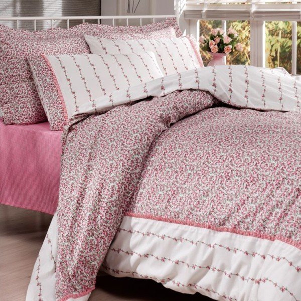 Komplet posteljine i plahti In Love Rosarium Pink, 200x220 cm