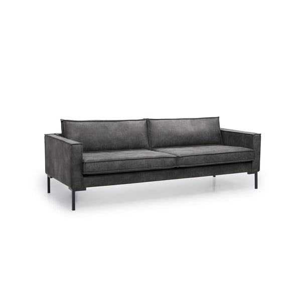 Tamnosiva sofa od imitacije kože Scandic Rate-image-2