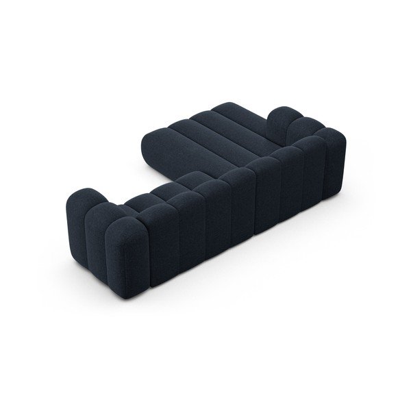 Tamno plava kutna garnitura od šenila (s lijevim kutom/s ležaljkom) Lupine – Micadoni -image-3