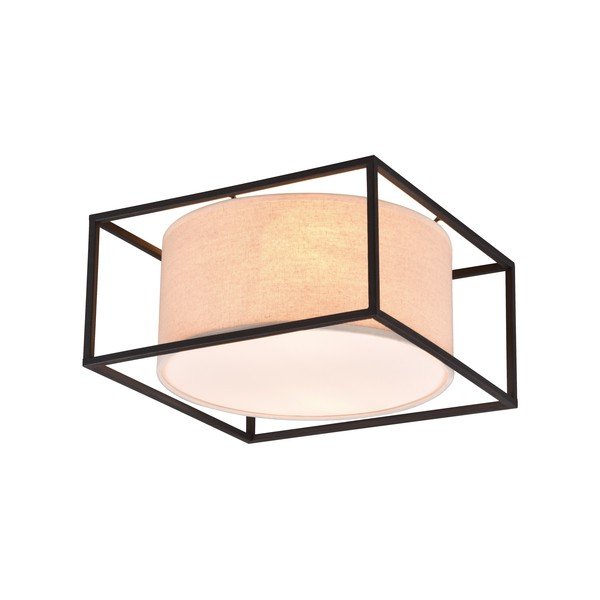 Mat crno-bež stropna svjetiljka 30x30 cm Ross – Trio-image-1