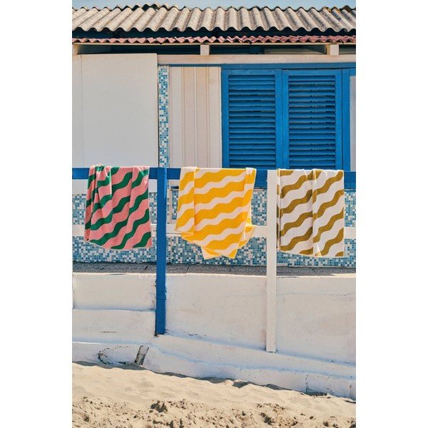 Žuti /krem pamučan ručnik 90x150 cm Waves – Jotex-image-1
