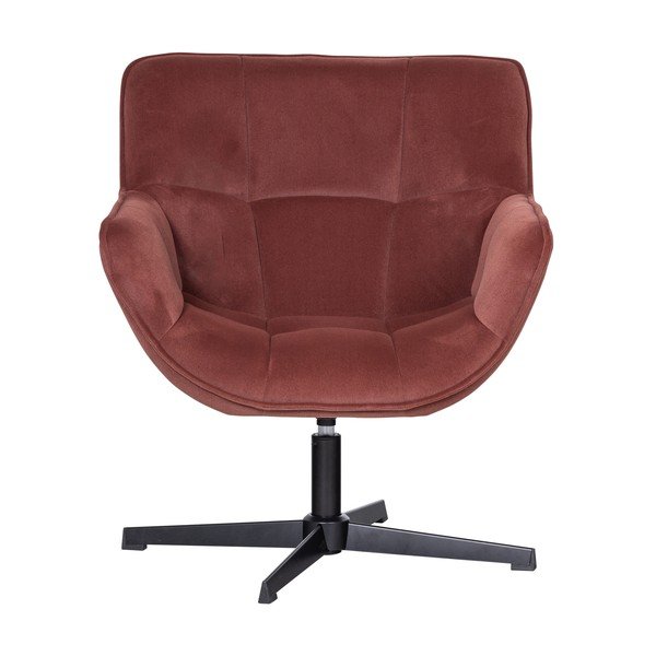 Okretna baršunasti fotelja boja terakote Wibo – WOOOD-image-2