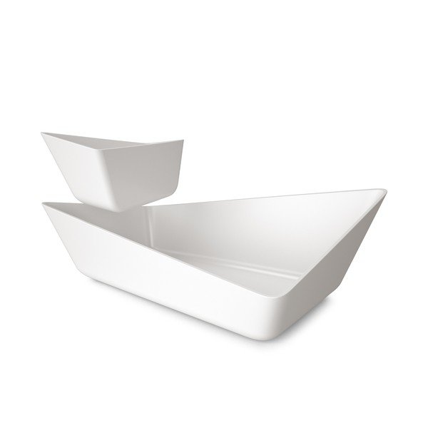Dvostruka zdjela za posluživanje Chip + Dip Bowl, bijela-image-1