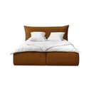 Oker žuto tapecirani bračni krevet s prostorom za pohranu s podnicom 180x200 cm Jade - Bobochic Paris