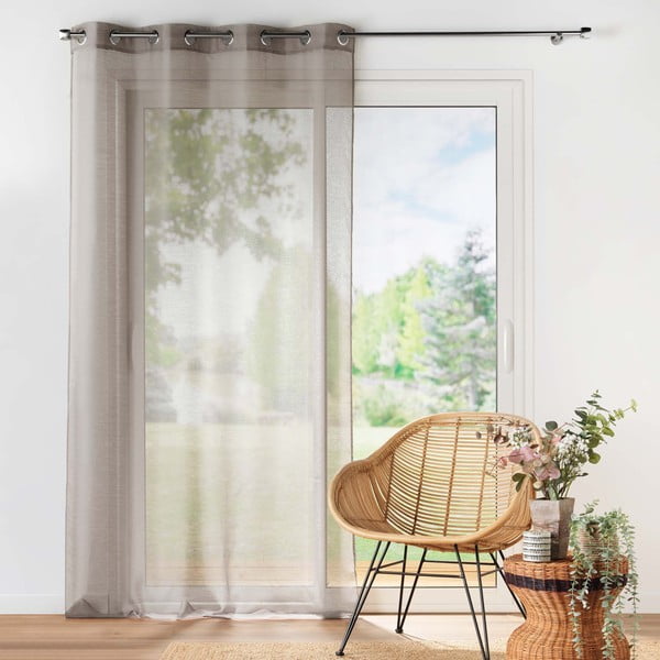 Smeđa prozirna zavjesa 140x240 cm Lissea – douceur d'intérieur-image-2