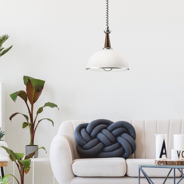 Viseća svjetiljka u srebrnoj boji/tamno smeđa sa staklenim sjenilom ø 30 cm Ciara – LAMKUR-image-1