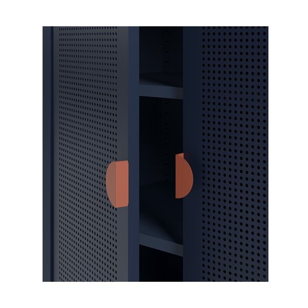 Tamno plavi metalni ormarić 70x100x40 cm Sayla – Marckeric-image-2