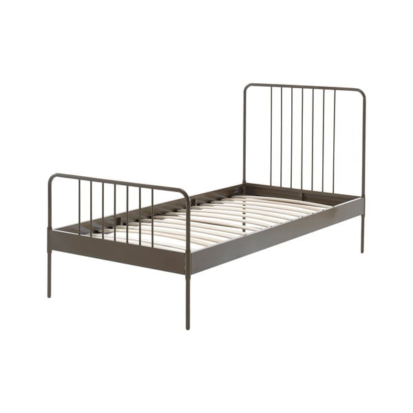 Smeđi metalni krevetić Vipack Jack, 90 x 200 cm