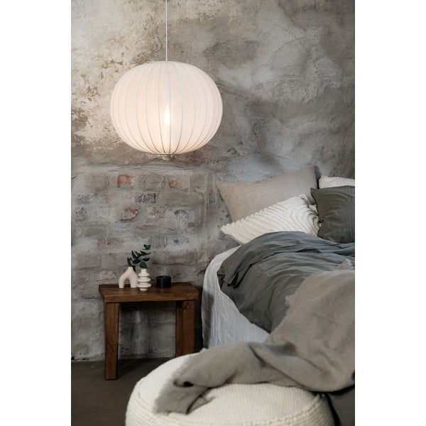 Bijela viseća svjetiljka s tekstilnim sjenilom ø 50 cm Florence – Markslöjd-image-1