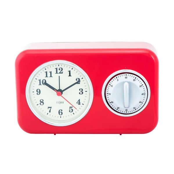 Kuhinjski sat s crvenom vintage minutom