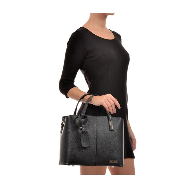 Crna kožna torba Sophia Cardoni Lacy-image-4