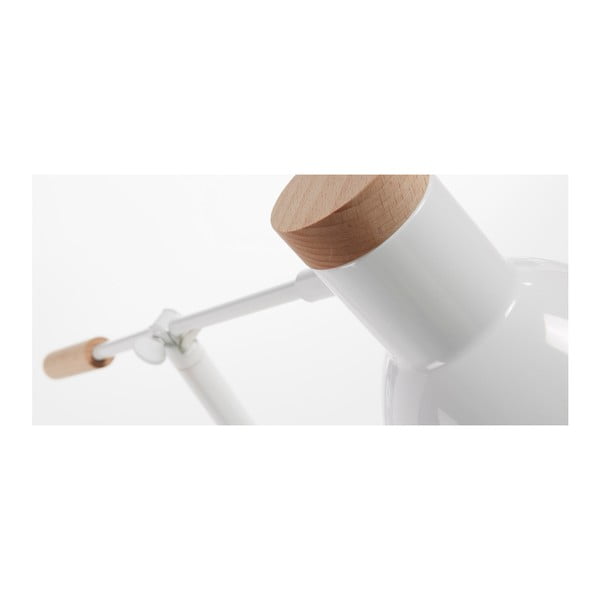 Bijela stolna lampa od masivne bukve s metalnim sjenilom (visina 54 cm) Tescarle – Kave Home-image-2