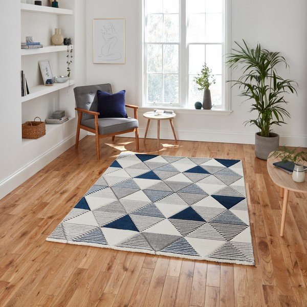 Plavo-sivi tepih Think Rugs Brooklyn Geo, 120 x 170 cm-image-1