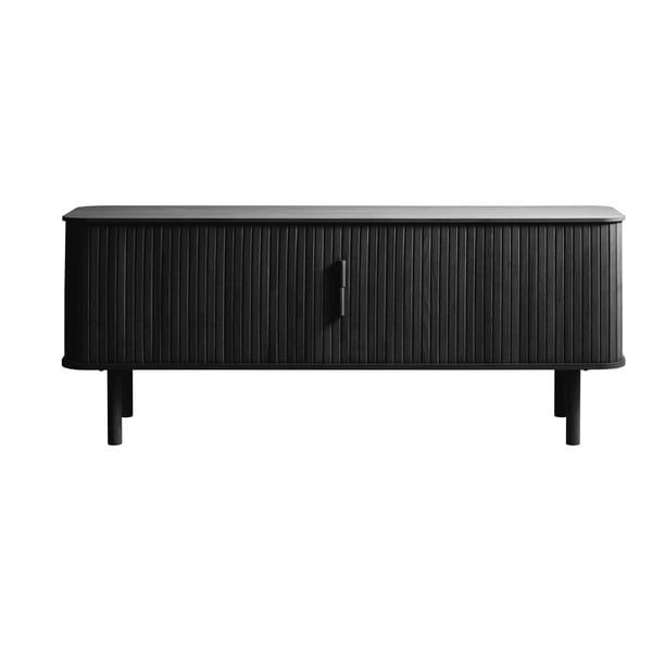 Crna TV komoda u dekoru hrasta 160x56 cm Cavo – Unique Furniture