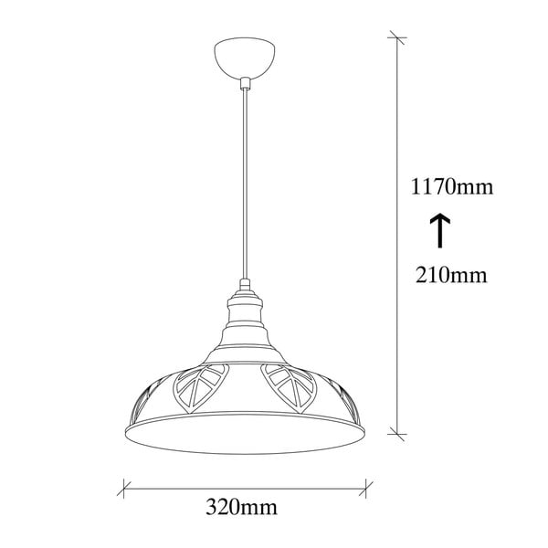 Viseća svjetiljka u brončanoj boji s metalnim sjenilom ø 31 cm Chandelier – Opviq lights-image-4
