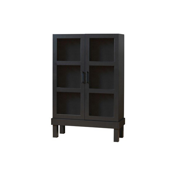 Crna vitrina od masivnog bora 107x160x39 cm Bonk – WOOOD-image-4