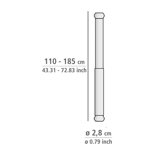 Teleskopska šipka u srebrnoj boji za kupaonicu Wenko Luz, dužine 110-185 cm-image-3