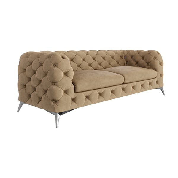 Svjetlo smeđa baršunasti sofa 225 cm Chelsea – Ropez-image-1
