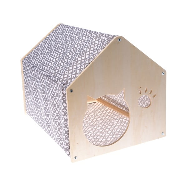 Siva/u prirodnoj boji pamučna mala kutija za mačke 38x51.5 cm – Dakls