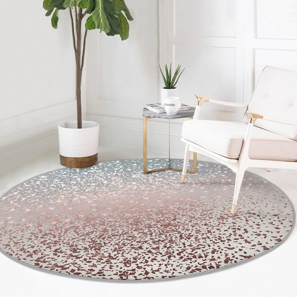 Sivi/u bakrenoj boji periv/pogodan za robotski usisavač okrugli tepih ø 100 cm Comfort – Mila Home-image-4