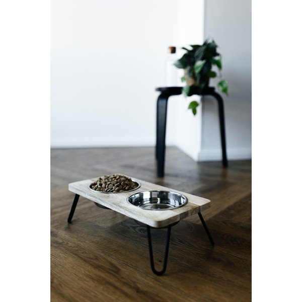 Drveni set posuda s postoljem za pse Dog Fantasy – Plaček Pet Products-image-2