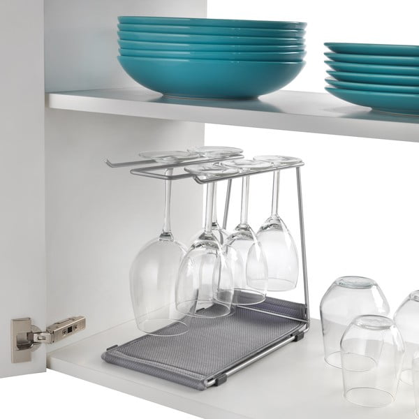 Željezan stalak za čaše u srebrnoj boji Calix – Metaltex-image-3