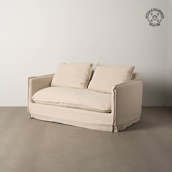 Krem lanena sofa 160 cm – Ixia-image-1
