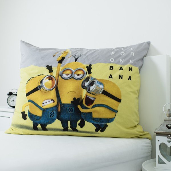 Žuta /siva pamučna dječja posteljina za krevet za jednu osobu 140x200 cm Mimoni All for One – Jerry Fabrics-image-3