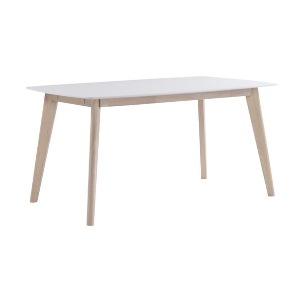 Bijeli blagovaonski stol s mat lakiranim Rowico Sanna nogama, dužine 150 cm