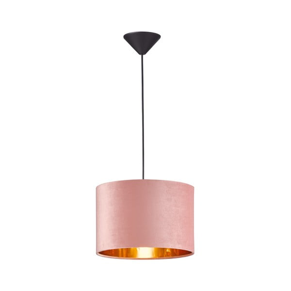 Ružičasta viseća svjetiljka s tekstilnim sjenilom Aura – Fischer & Honsel