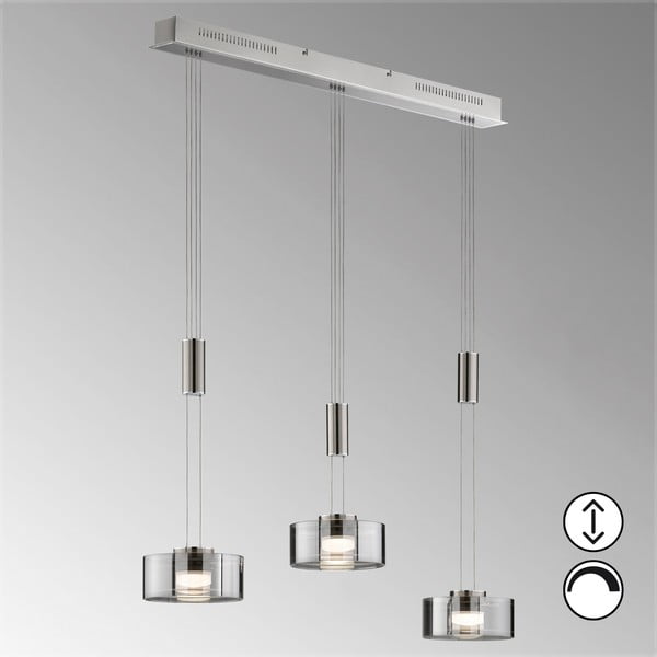 Metalna LED viseća svjetiljka s mogućnosti zatamnjivanja u srebrnoj boji Lavin – Fischer & Honsel-image-1