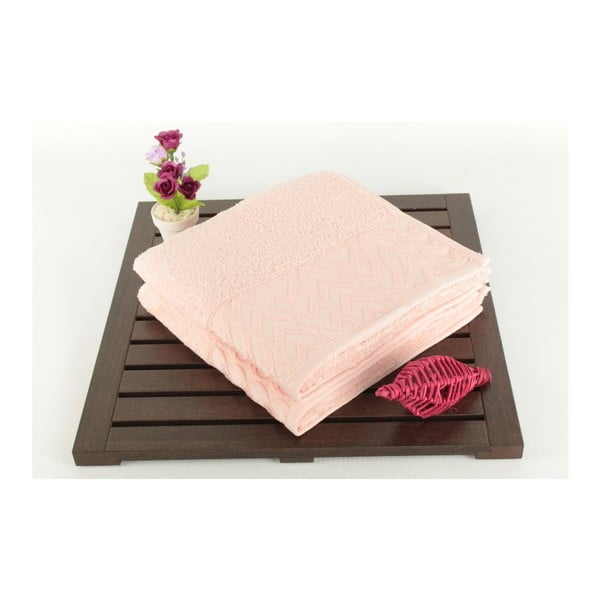 Set od 2 ručnika od 100% pamuka Kalp Pink, 50x90 cm