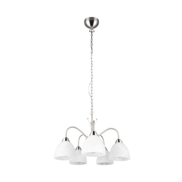 Bijela/u srebrnoj boji viseća svjetiljka sa staklenim sjenilom ø 55 cm Dobby – Trio