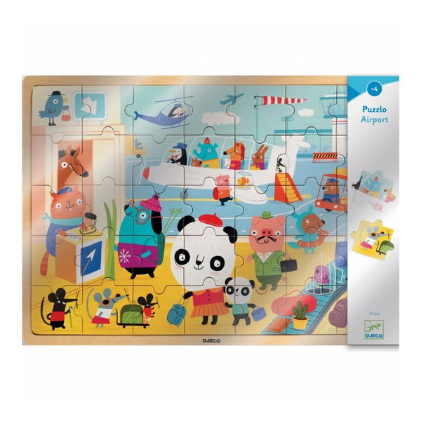 Dječja drvena puzzle zračna luka Djeco-image-1