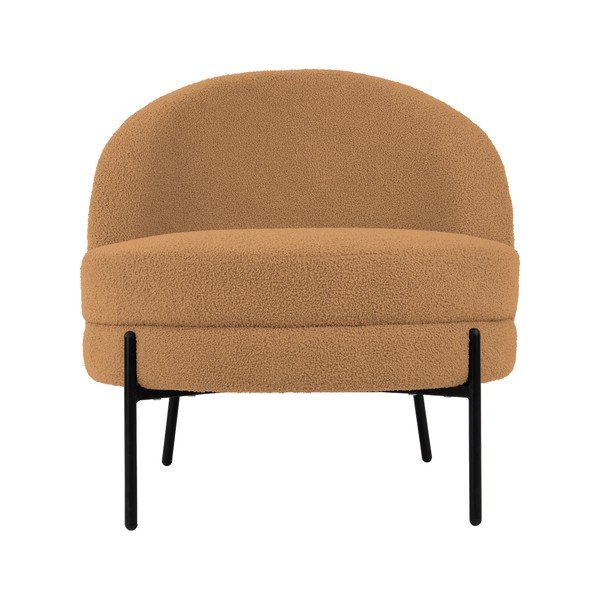 Svjetlo smeđa fotelja od bouclé tkanine Noble – Leitmotiv-image-2