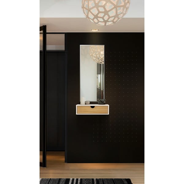 Bijeli noćni ormarić u dekoru hrasta Farsta - Woodman-image-1