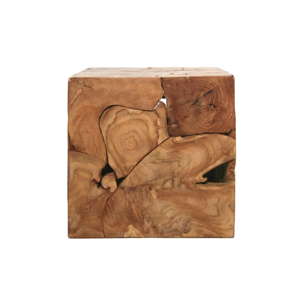Pomoćni stol od tikovine HSM kolekcija Cube, 40 x 40 cm
