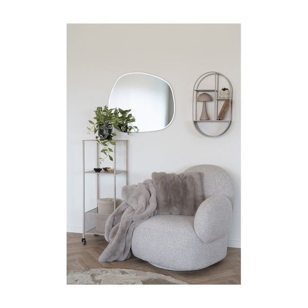 Svijetlo siva fotelja od bouclé tkanine Messina – House Nordic-image-4