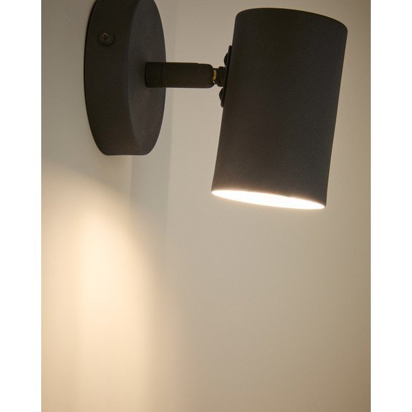 Crna metalna zidna lampa Manie – Kave Home-image-2